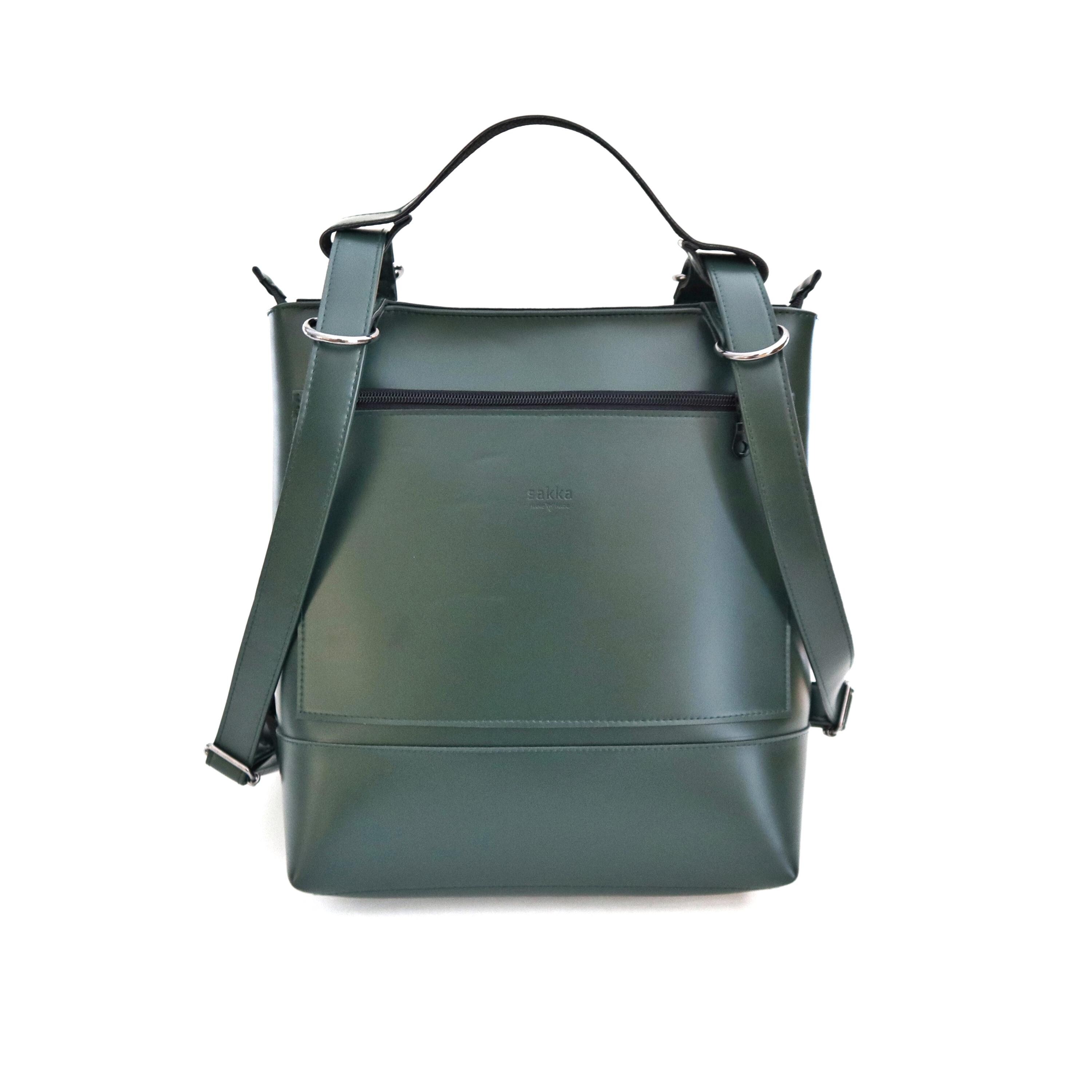 NEW WITH TAGS Women forest green vegan Leather Backpack Purse Convertible Daisy Convertible Backpack Purse – Vegan Leather 2-in-1 Bag  main image 2