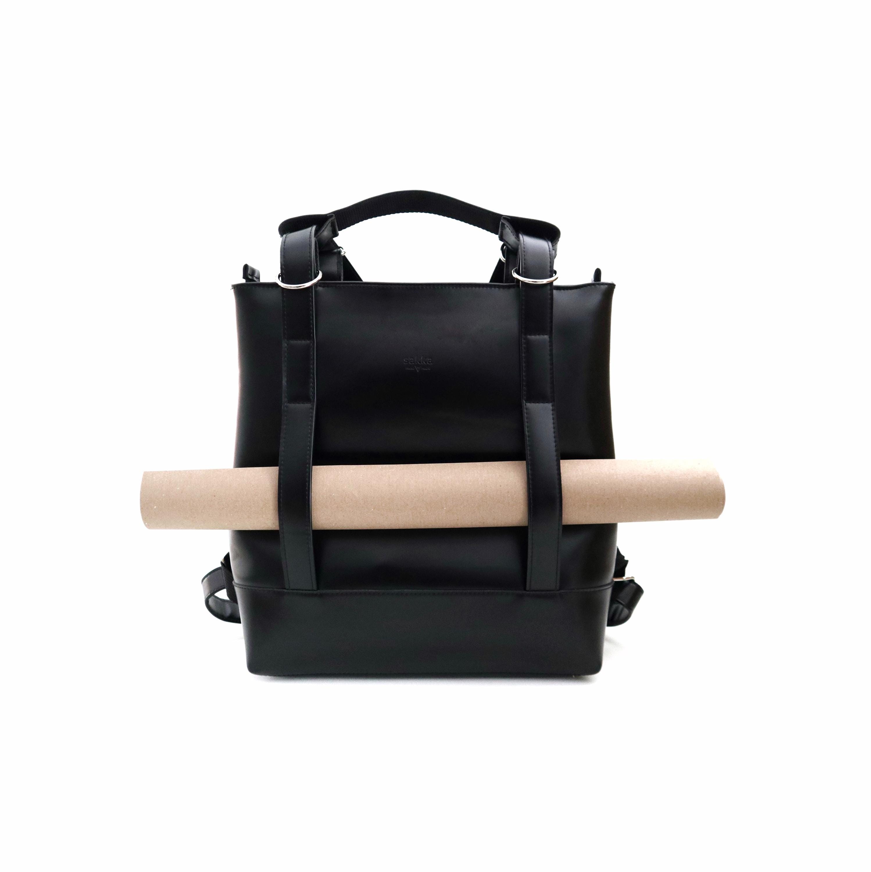 Convertible Laptop Bag,vegan Leather Backpack,shoulder Tote 