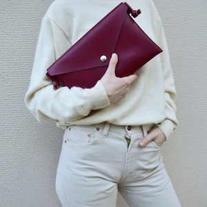 Bolso tipo sobre convertible, Clutch de piel vegana, Monedero colorido, Correa removible, Bolso estructurado, Diseño minimalista, bolsos hechos a mano para regalo