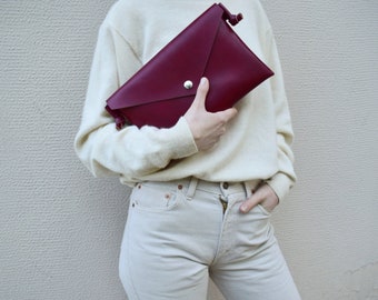 Bolso tipo sobre convertible, Clutch de piel vegana, Monedero colorido, Correa removible, Bolso estructurado, Diseño minimalista, bolsos hechos a mano para regalo