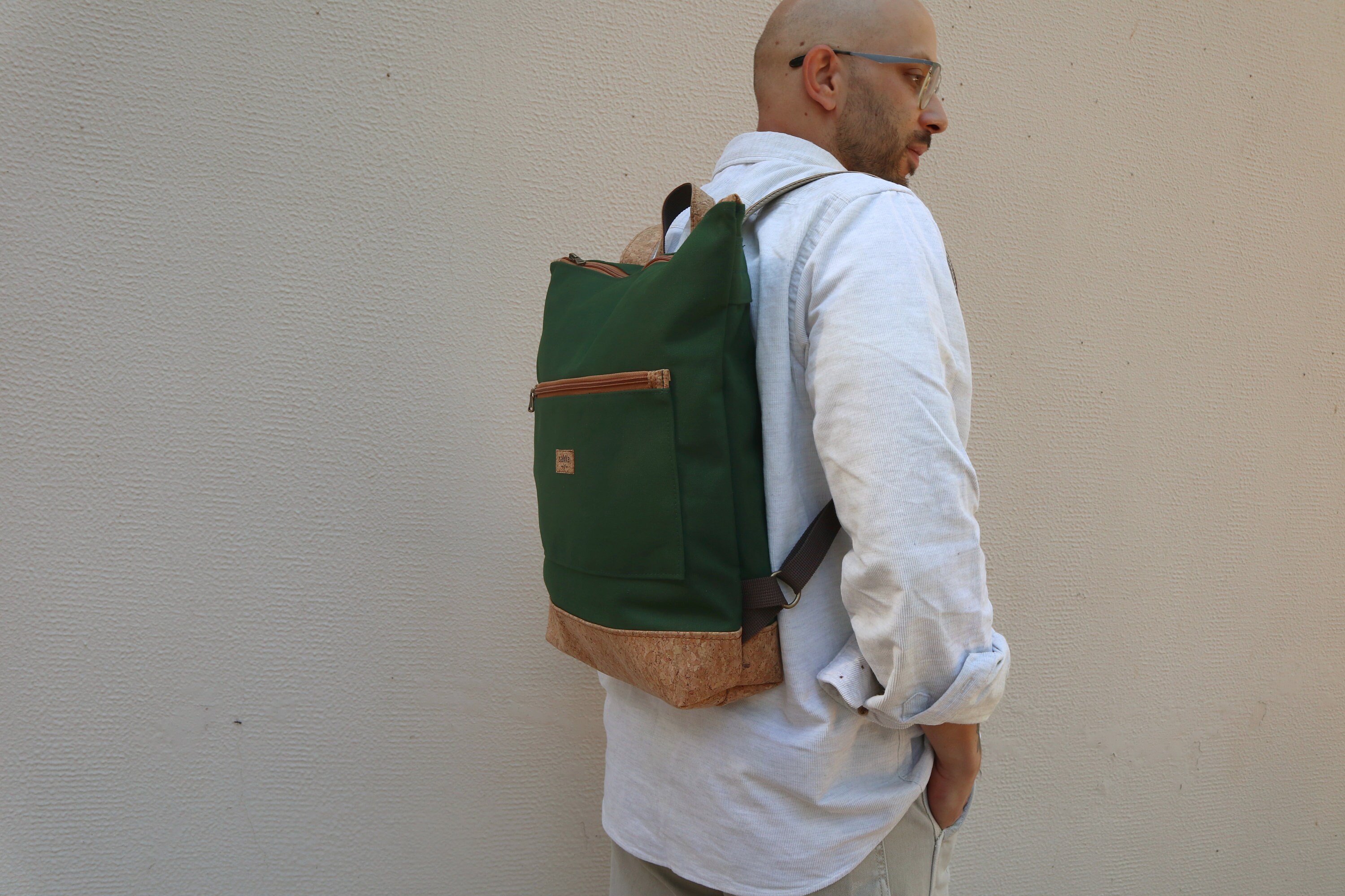 vegan canvas backpack