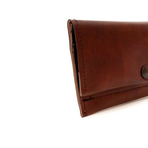 Black Wallet,Vegan Leather Coin Wallet,Card holder,Simple travel wallet,Short Slim Wallet with Zipper pocket,Unisex,Vegan gift men Brown