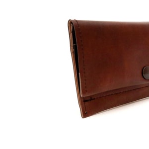 Cartera negra, Cartera de monedas de cuero vegano, Titular de la tarjeta, Cartera de viaje simple, Cartera corta y delgada con bolsillo con cremallera, Unisex, Hombres de regalo veganos Marrón