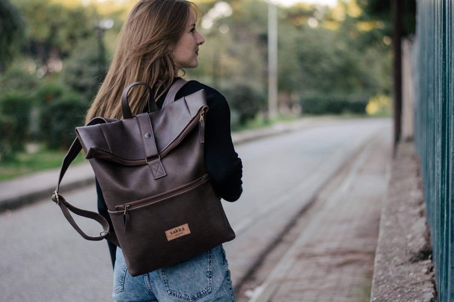 vegan leather rucksack