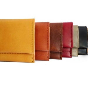 Cartera negra, Cartera de monedas de cuero vegano, Titular de la tarjeta, Cartera de viaje simple, Cartera corta y delgada con bolsillo con cremallera, Unisex, Hombres de regalo veganos imagen 4
