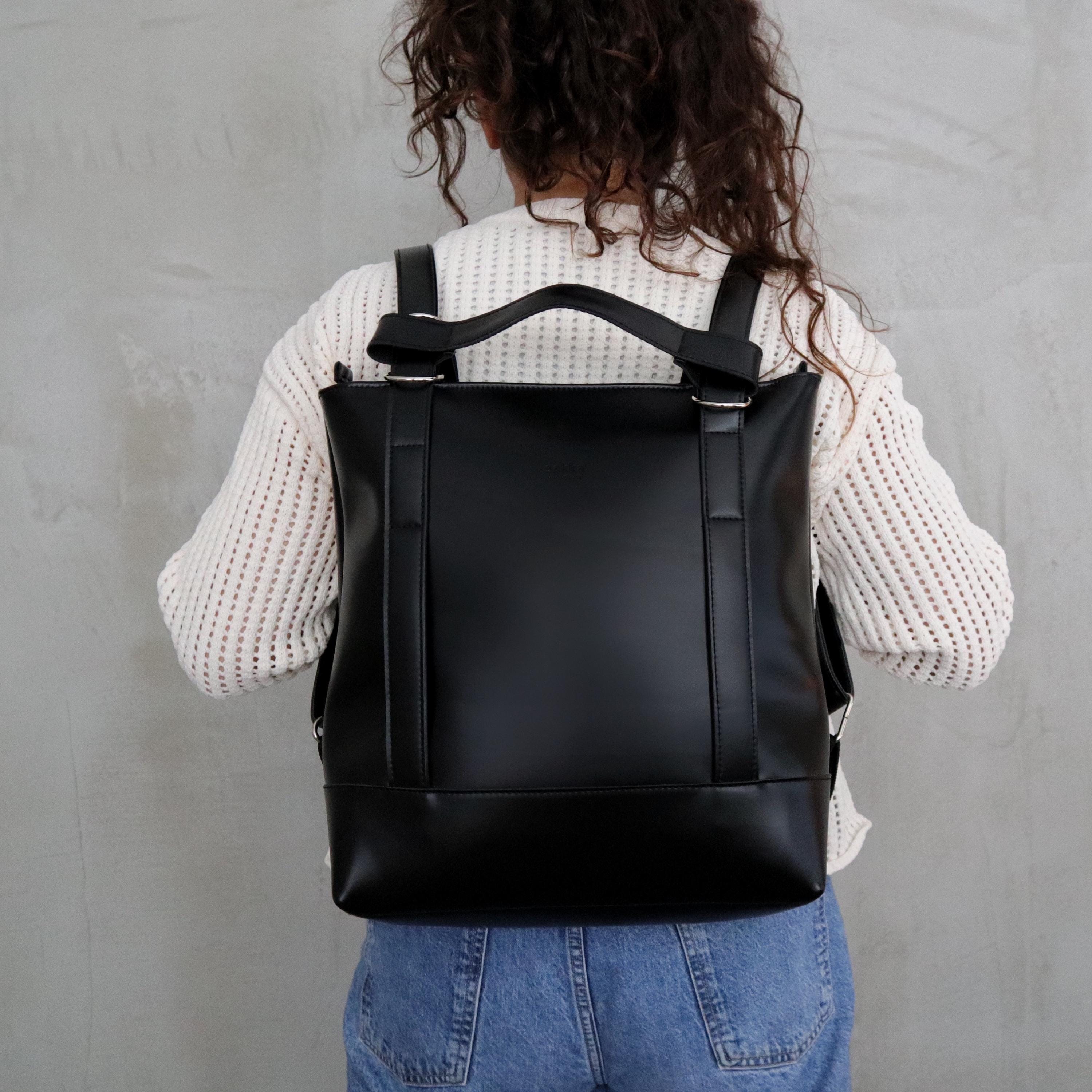Convertible Laptop Bag,vegan Leather Backpack,shoulder Tote  display picture 1