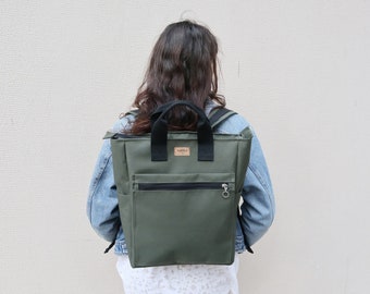 Large Vegan Backpack,Water resistant purse,Top handle Bag,Backpack purse with pockets,Minimalist Weekender travel bag,Vegan gift for women