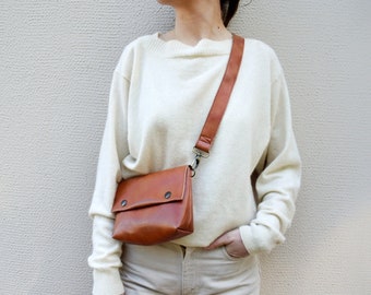 Tan belt bag,Convertible Waist bag,Fanny pack,Bum bag,Chest bag,Vegan leather clutch bag,removable adjustable strap,vegan gift,sakkahandmade