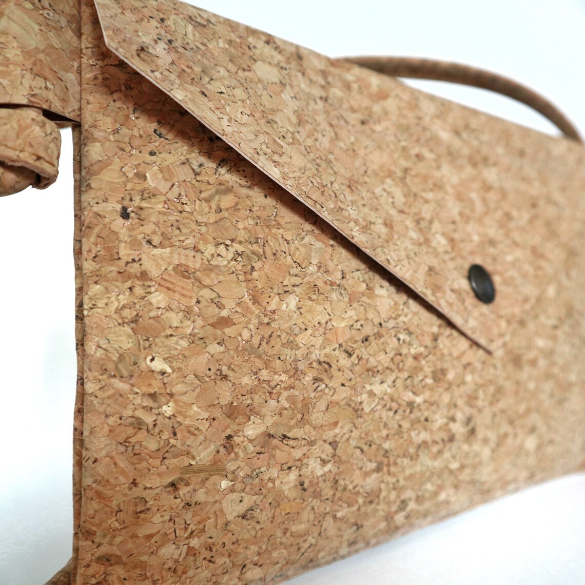Cork Envelope Clutch Bag/vegal Leather Clutch/shoulder Zipper Etsy