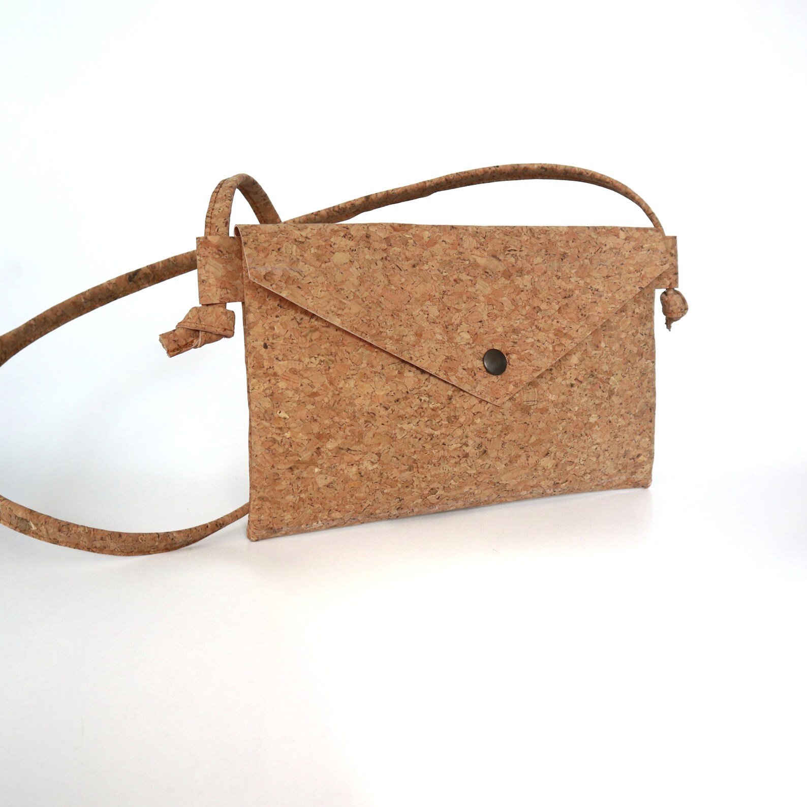 Cork Envelope Clutch Bag/vegal Leather Clutch/shoulder Zipper Etsy