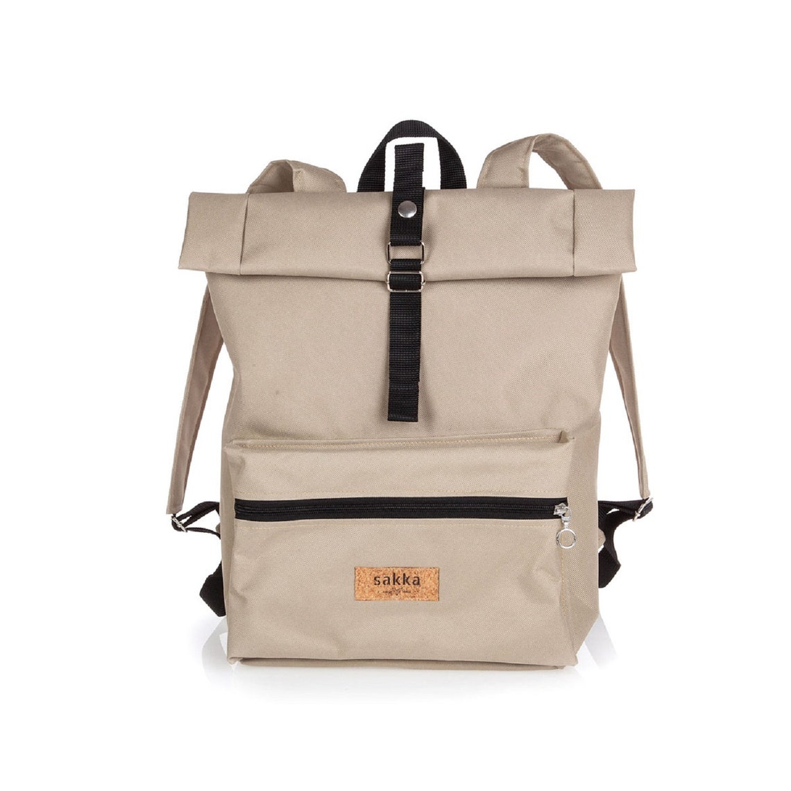 beige canvas rucksack