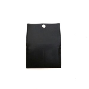 Cartera negra, Cartera de monedas de cuero vegano, Titular de la tarjeta, Cartera de viaje simple, Cartera corta y delgada con bolsillo con cremallera, Unisex, Hombres de regalo veganos imagen 3