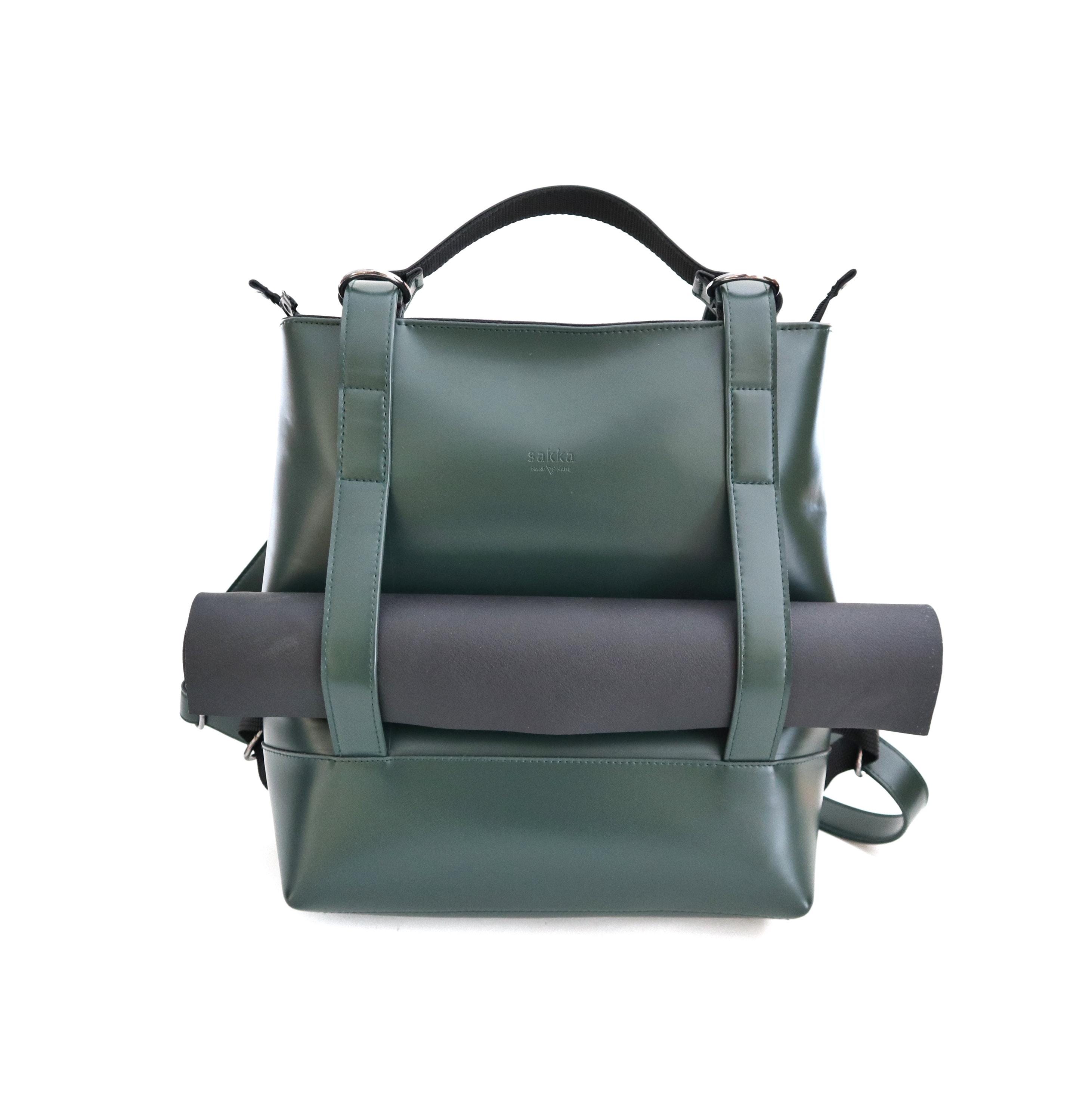 NEW WITH TAGS Women forest green vegan Leather Backpack Purse Convertible Daisy Convertible Backpack Purse – Vegan Leather 2-in-1 Bag  main image 3