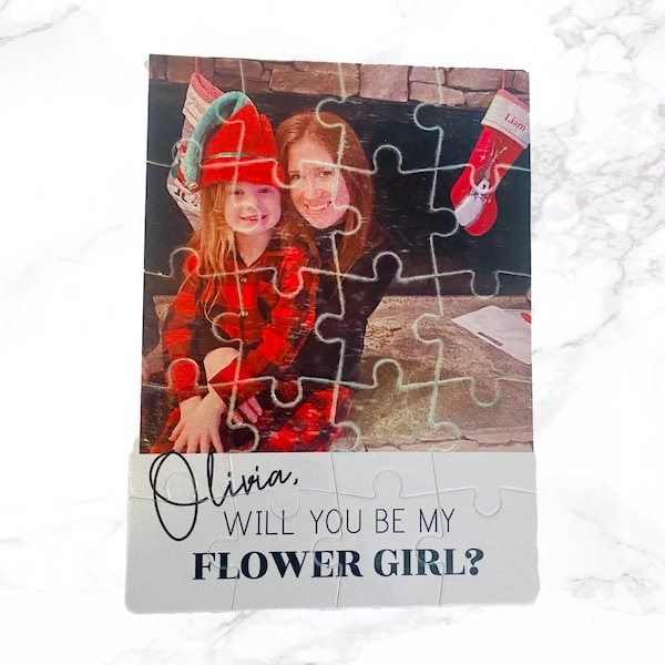 Flower Girl Proposal Puzzle Photo Flower Girl Puzzle, Photo Gift, Maid of Honor Proposal, Custom Will You Be My Maid of Honor Photo Puzzle