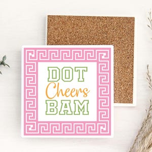 Mahjong Coasters - Gift for the Mahjong Player - Mahjong Lover - Christmas Gift for Mahjong - Drink Coasters - Dot Bam Cheers Mahjong Party