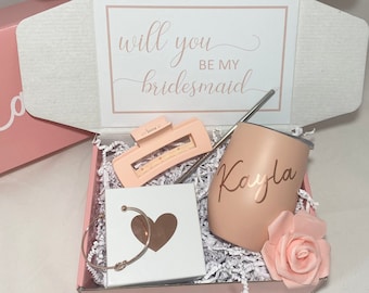 Bridesmaid Proposal Box Personalized Gift Blush Will You Be My Bridesmaid Box Set