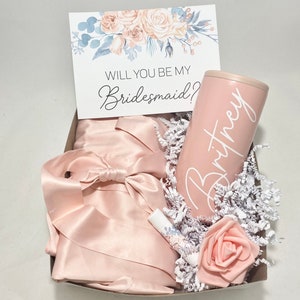BRIDESMAID PROPOSAL BOX Bridesmaid gift box Robe and Skinny Can Cooler Stainless Steel Bridesmaid gift box Bridal party gift boxes Wedding