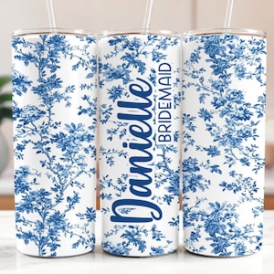 Toile Printed Tumblers - Bachelorette Party Tumblers - Water tumbler 20oz Stainless Steel Tumbler Bachelorette  - Girls Trip Chinoiseries