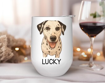 Custom Dog Photo Wine Tumbler for Dog Lover - Gift for dog lover - Christmas gift for dog lover - Christmas Dog Tumbler - Personalized gift