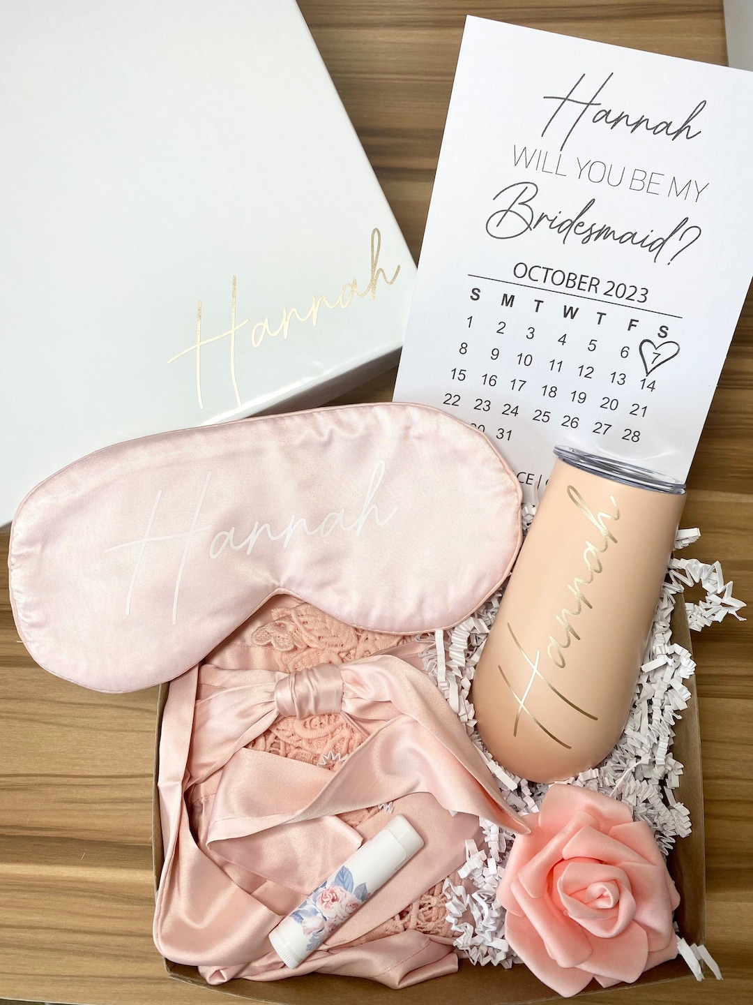 Bridesmaid Proposal Box Save the Date Calendar Card Bridesmaid Box With