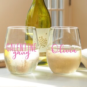Galentines Day Weingläser - Personalisierte Weingläser - Gläser zum Valentinstag - Galentine Gang Weingläser - Valentinstag Wein