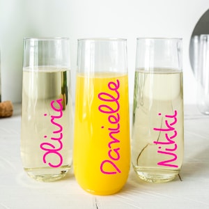 Insel Champagner Flöten - Personalisierte Brautjungfer Geschenk - Brautjungfer Geschenke - Brautparty - Brautjungfer Vorschlag - Junggesellinnenabschied - Liebe