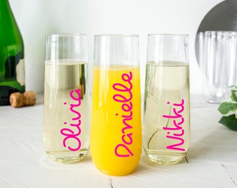 Island Champagne Flutes - Personalized Bridesmaid Gift - Bridesmaid Gifts - Bridal Party - Bridesmaid Proposal - Bachelorette Party - Love
