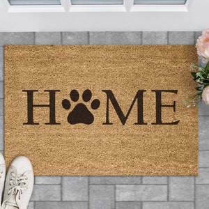 DOG PAW HOME Türmatte - Türmatte - Willkommensmatte - Türmatte nach Maß - Willkommen Fußmatte - Türmatte für Hundeliebhaber