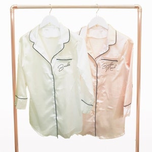 Brautjungfer Pyjamas Brautjungfer Schlaf Übergroßes Hemd Brautjungfer Button-Down-Shirts Brautparty