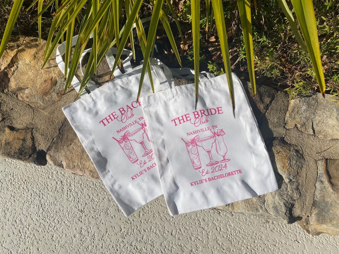 BACHELORETTE Cotton Canvas Tote Bag - Bach Party Favors - Bachelorette ...