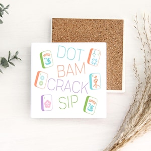 Mahjong Coasters - Gift for the Mahjong Player - Mahjong Lover - Christmas Gift for Mahjong Lover - Drink Coasters