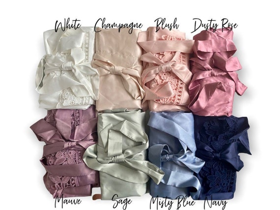 BRIDESMAIDS Robes - Bridesmaid Lace Robes, Bridesmaid Robe Set - Wedding Robes - Bridesmaid Gifts Wedding day robes Sage Green Robes