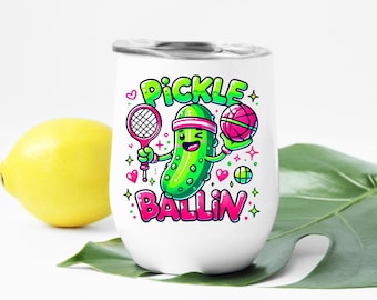 Regalo per gli amanti del pickleball: bicchiere da vino in acciaio inossidabile