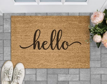 HELLO doormat - Welcome door mat - Fall Doormat - Spring Doormat - Summer Doormat - Cute Doormat