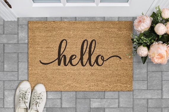 HELLO doormat - Welcome door mat - Fall Doormat - Spring Doormat - Summer Doormat - Cute Doormat