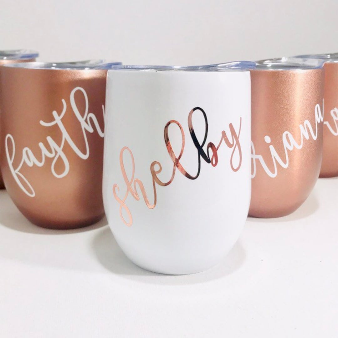 6oz Champagne Flutes Personalized Bridesmaid Wine Tumbler Bridal Stainless  Steel Swig Cup Wedding Bachelorette Party Favors Gift