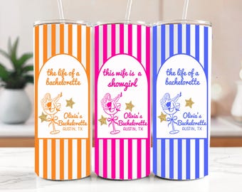 Wife of a Showgirl Bachelorette Party -Skinny 20OZ Straight Stainless Steel Straws Bach Party Favors