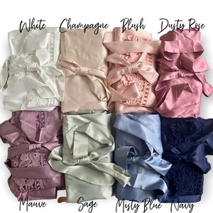 BRIDESMAID Robes Bridesmaid Lace Robes, Lace Robes Lace Trim Robes Wedding Robes Bridesmaid Gifts Satin Robes Soft Lace Robes image 5