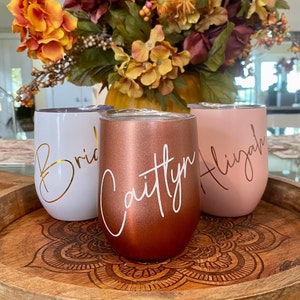 Personalisierter Weinbecher - BrautjungfernBecher Junggesellinnengesellinnengesellinnengang Weinbecher 12oz Tumbler