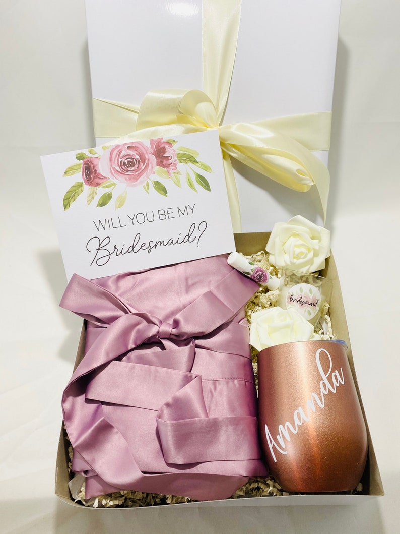 BRIDESMAID PROPOSAL BOX Mauve Bridesmaid Gift Box Bridal Etsy