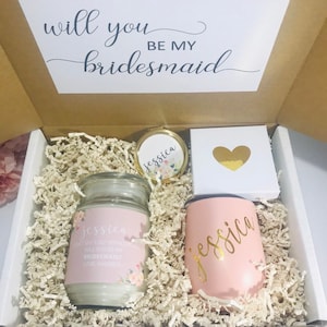 BRIDESMAID PROPOSAL BOX Gold Blush - Bridesmaid Gift Box - Will you be my bridesmaid gift box - Proposal box - Gift for bridesmaids
