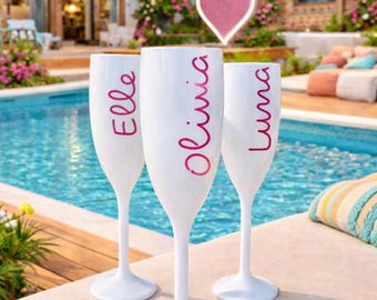 Personalized Acrylic Champagne Flutes: Bachelorette Party Favors