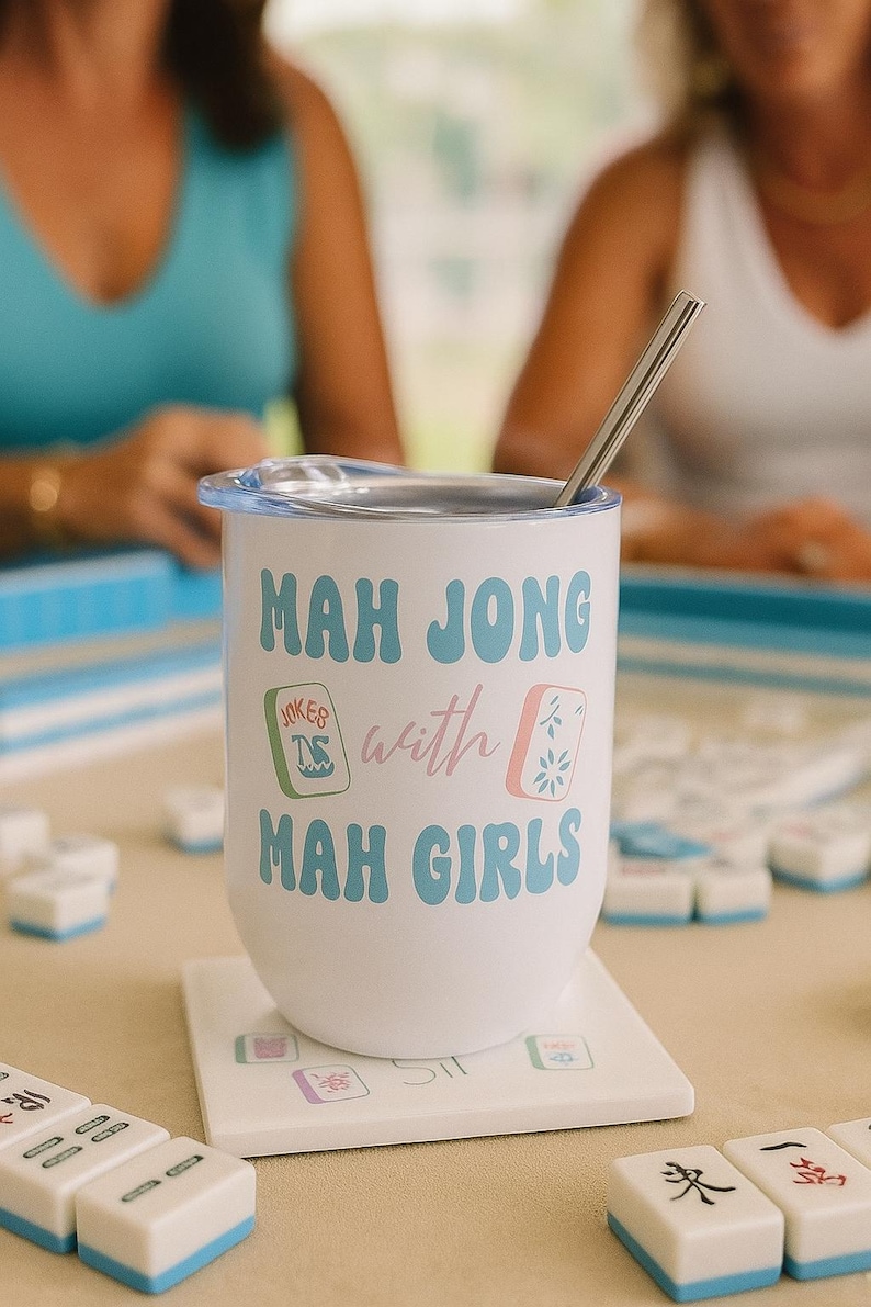 Mahjong Wine Tumbler: Stainless Steel Gift for Mahjong Player image 3