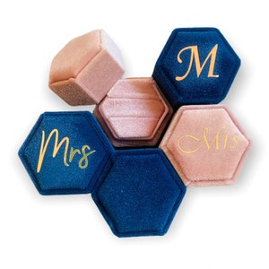 Personalized Velvet Ring Box | Monogram Ring Box | Wedding Engagement Ring Box | Mrs. Ring Box | Christmas Gifts for Bride