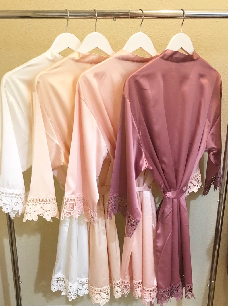 BRIDESMAIDS Robes Bridesmaid Lace Robes Bridesmaid Robe Set Etsy