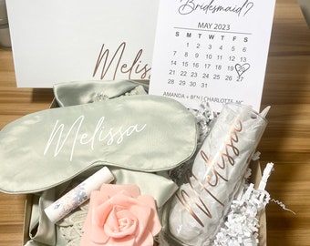 Bridesmaid Proposal Box Save the Date Calendar Card Bridesmaid Box with Robe Bridesmaid Proposal Card Bridesmaid Proposal Box Set with Gifts