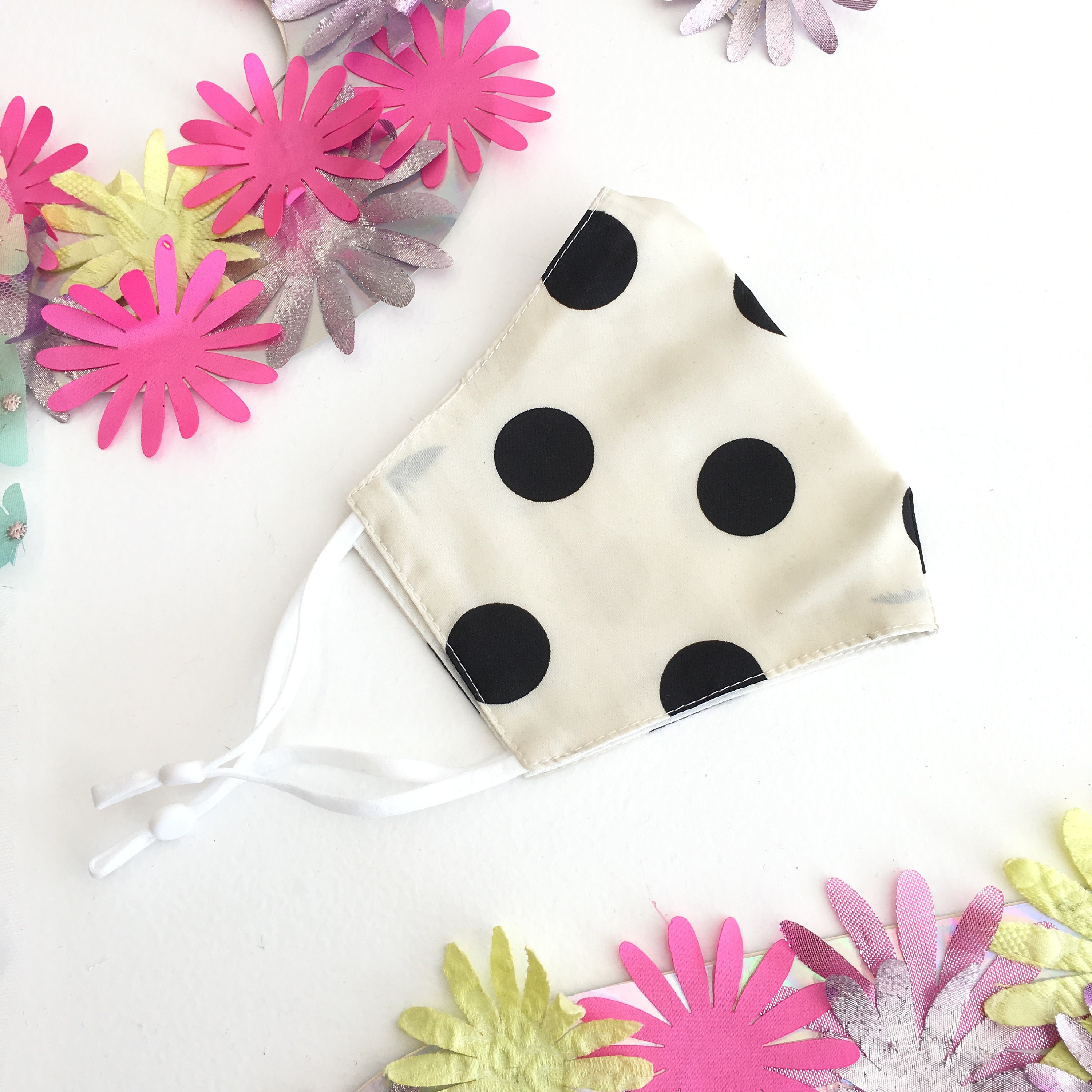 Polka Dot Face Mask Reusable Fashion Face Mask Two Layer Cotton Elastic