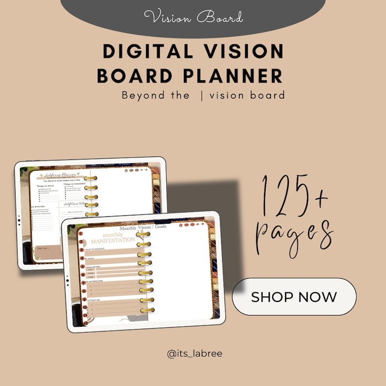 Vision Board Planner, Beyond the Board Planner, 2024 Digital Planner