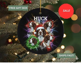 Personalized Pet Christmas Ornament Vintage Bootleg Pet Ornament XMas Keepsake Gift Custom Dog Christmas Ornament Cat Christmas Ornament