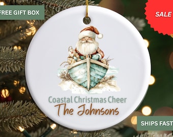Personalized Beach Christmas Ornament, Custom Beach Ornament, Unique Christmas Ornaments Beach, Beach Themed Christmas Ornament,  Beach Gift
